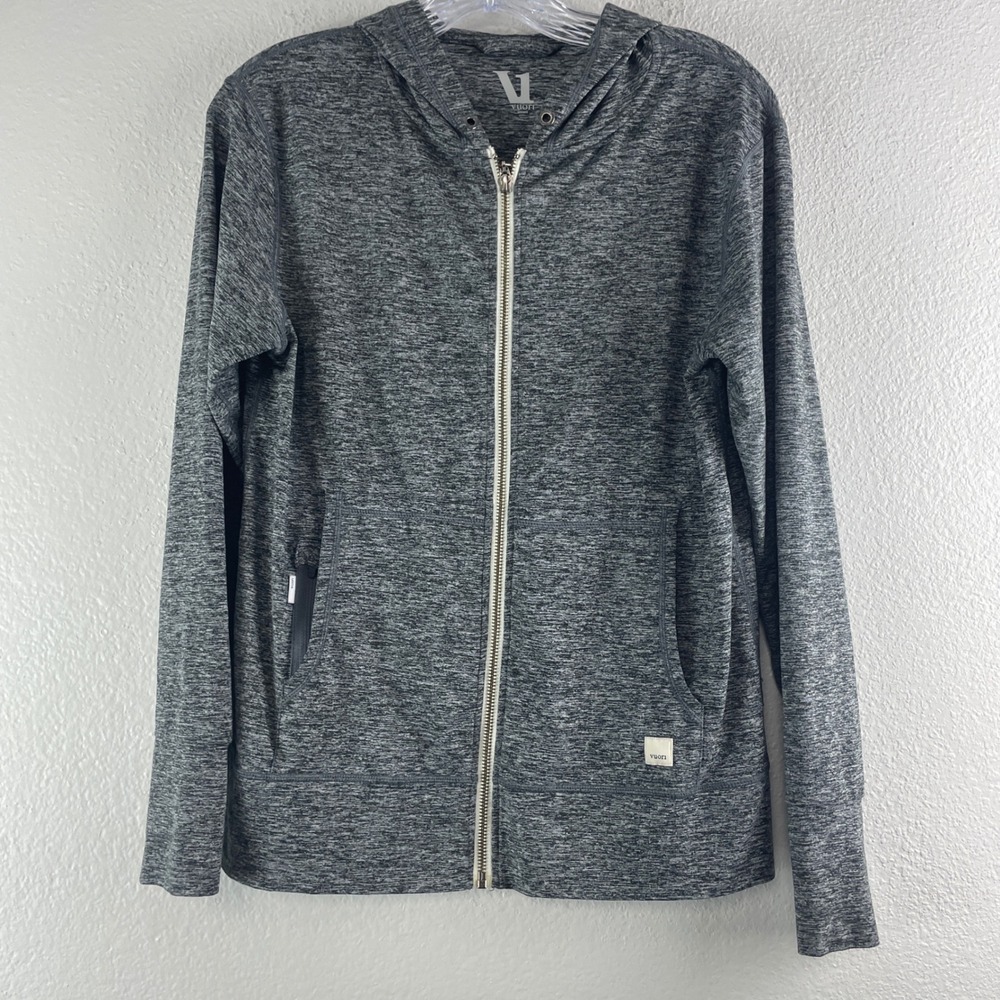 Vuori Halo Performance Hoodie Size Small Heather Gray Athleisure Gorpcore Active